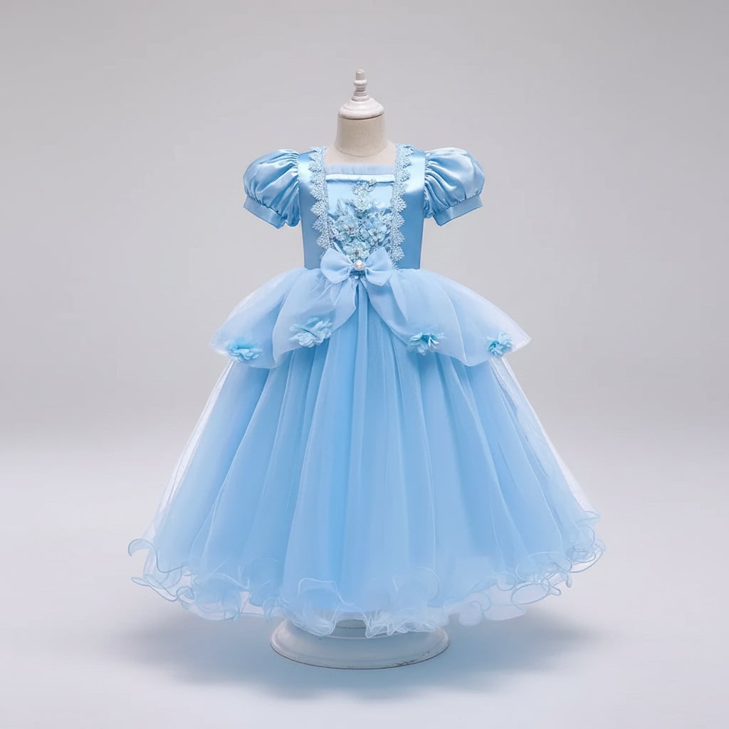 Kids' Halloween Princess Costume Dress with Tiara Gloves Wand and Accessories Set - Image 6