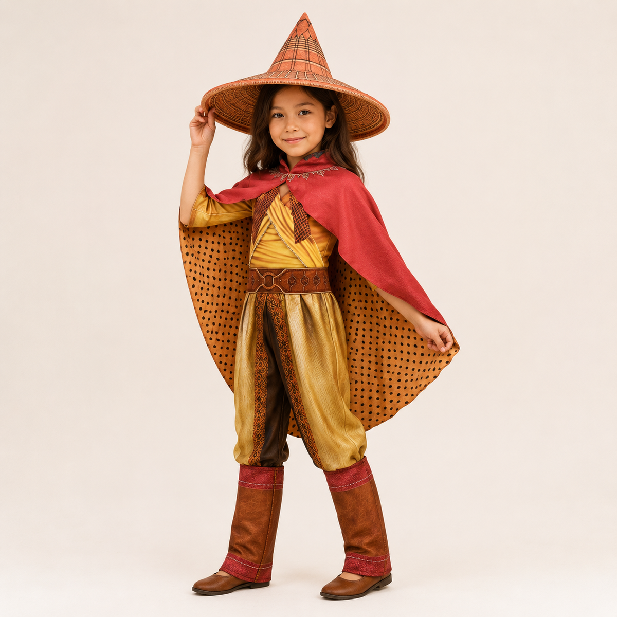 Kids' Halloween Princess Costume with Raya Cape and for Party Dress-Up - Image 1
