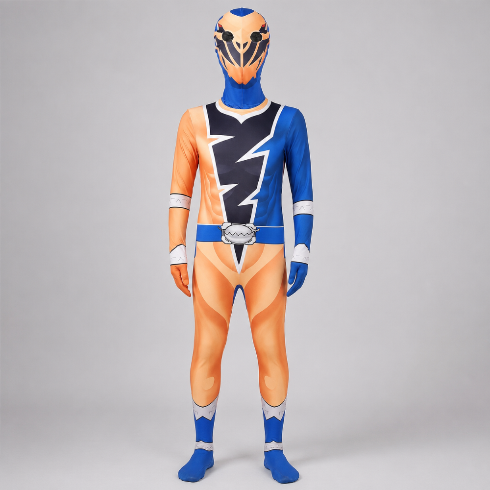 Kids' Halloween Superhero Costume color heroes Jumpsuit with Hood Mask - Image 7
