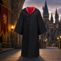 Kids' Halloween Wizard Robe Costume with Black Bell Sleeves Hood and for Cosplay Party - Image 1