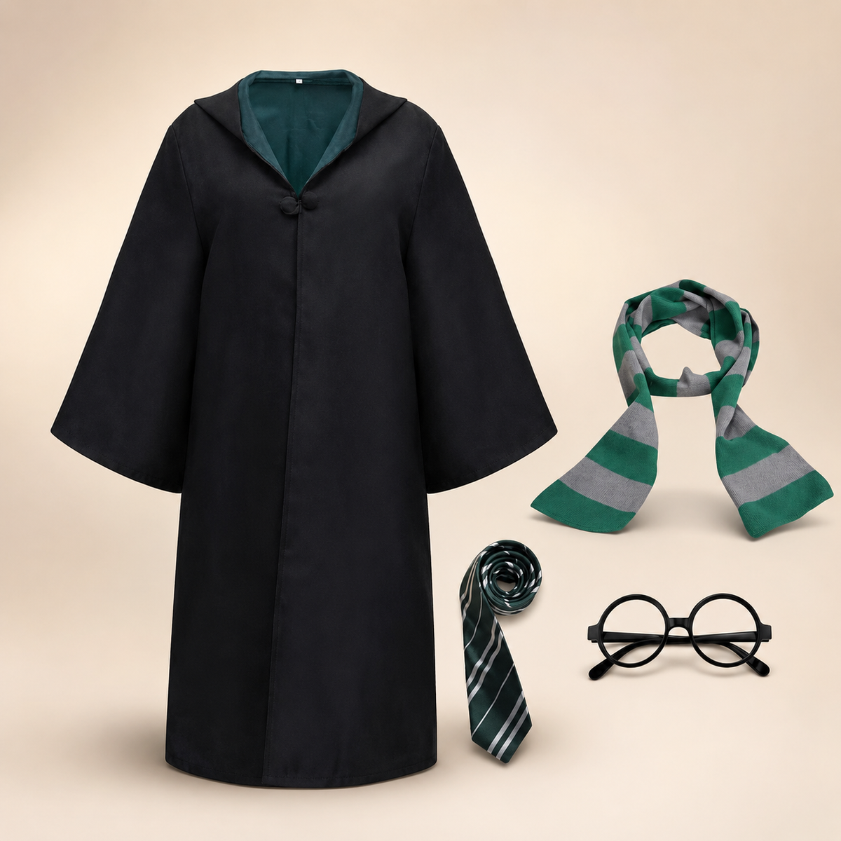 Kids' Halloween Wizard Robe Costume with Black Bell Sleeves Hood and for Cosplay Party - Image 5
