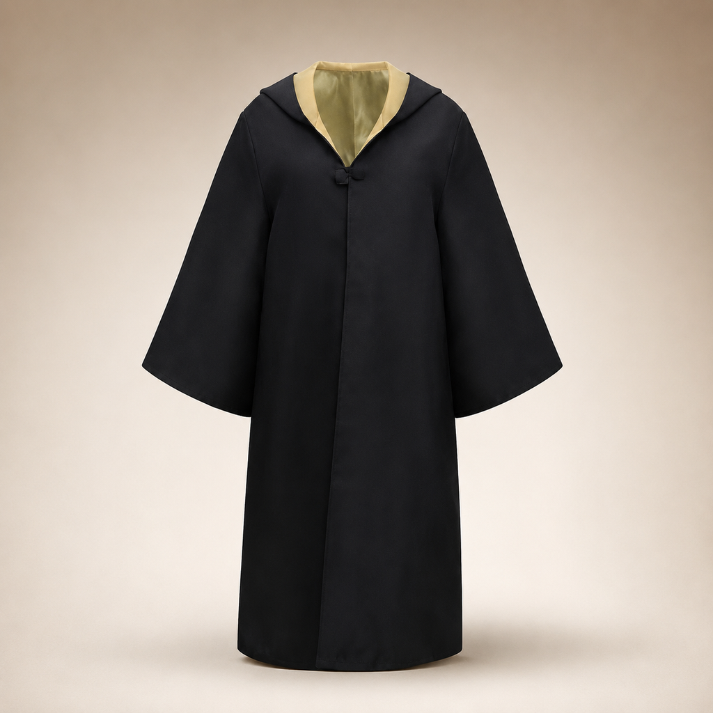 Kids' Halloween Wizard Robe Costume with Black Bell Sleeves Hood and for Cosplay Party - Image 9