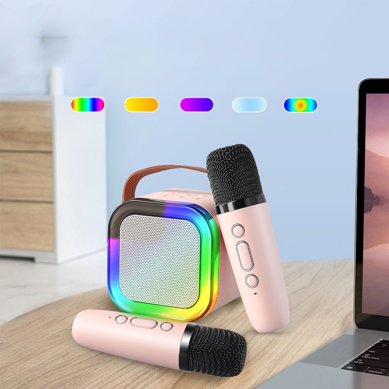 Kids' Mini Karaoke Machine with Wireless Microphones and Bluetooth Speaker - Image 11