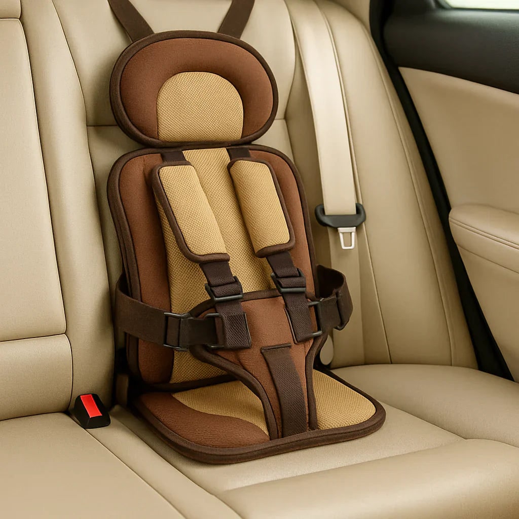 Kids' Portable Car Seat with Padded Headrest and Five-Point Safety Harness for Travel - Image 6