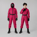 Kids' Red Hooded Jumpsuit Costume with Mask and Accessories - Image 2