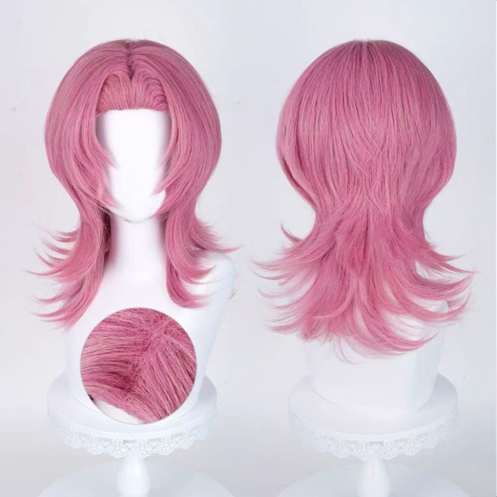 Kids' Synthetic Pink Costume Wig for Halloween Cosplay and Dress-Up - Image 12