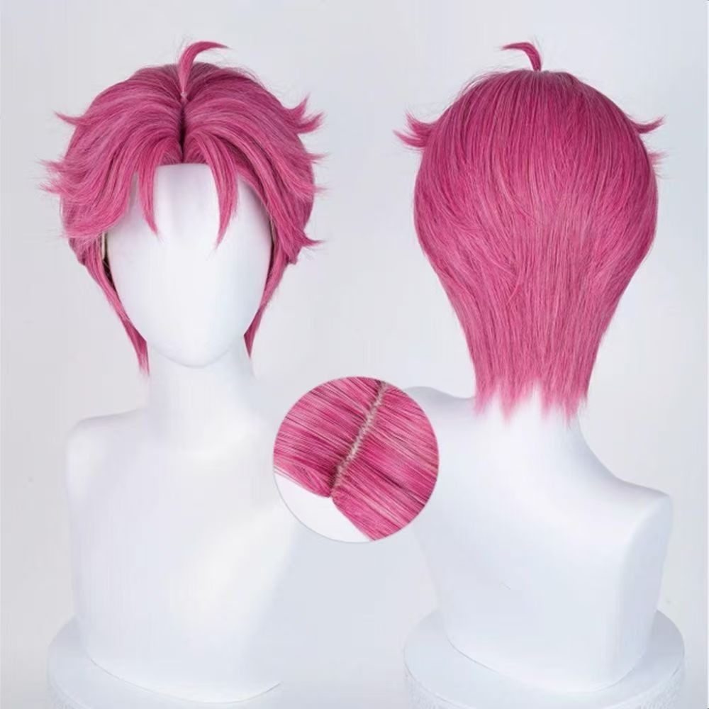 Kids' Synthetic Pink Costume Wig for Halloween Cosplay and Dress-Up - Image 14