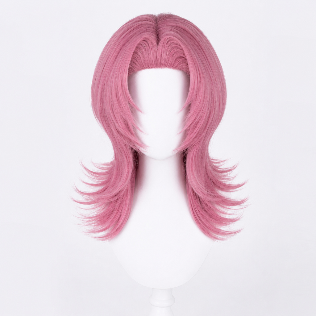 Kids' Synthetic Pink Costume Wig for Halloween Cosplay and Dress-Up - Image 7