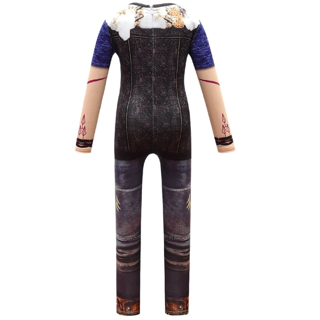 Kids' Zombie Costume with Zip-Up Vest and Tattoo Details for Halloween - Image 4