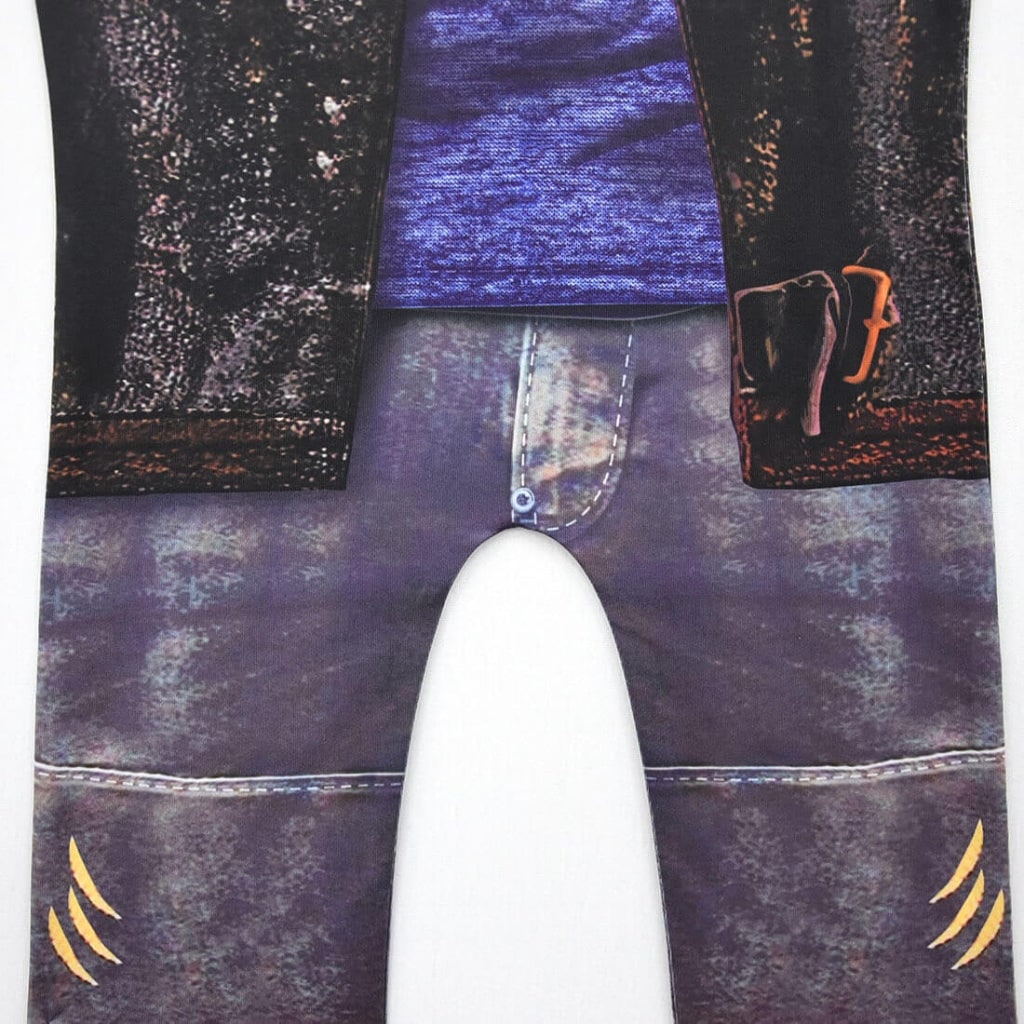 Kids' Zombie Costume with Zip-Up Vest and Tattoo Details for Halloween - Image 6