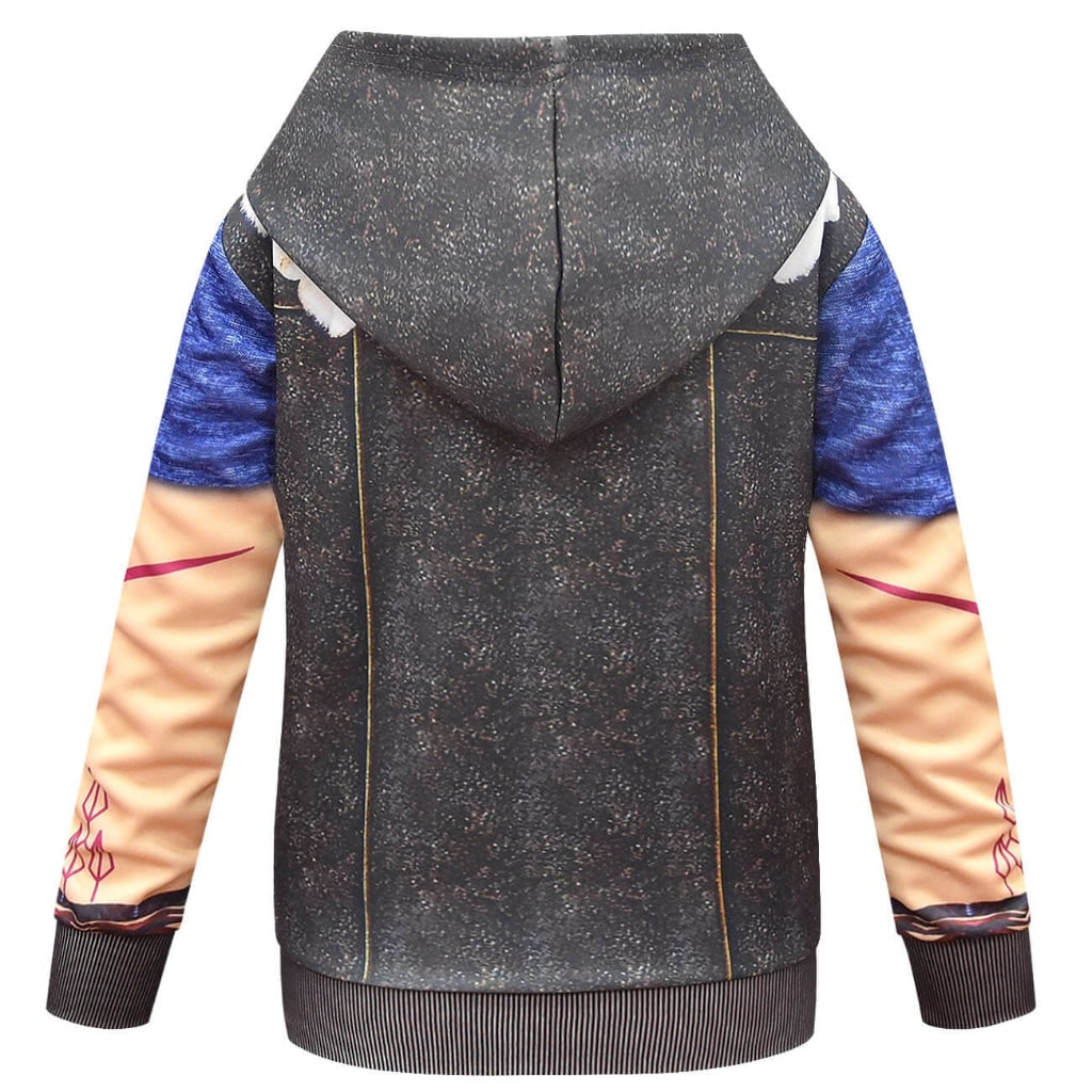 Kids' Zombie Costume with Zip-Up Vest and Tattoo Details for Halloween - Image 7