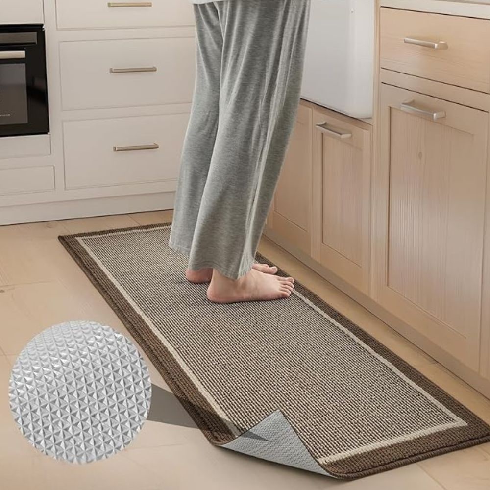 Kitchen Runner Rug Non Slip with Textured Woven Surface and Skid Backing - Image 2