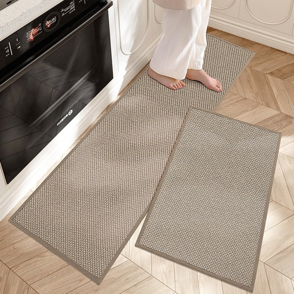 Kitchen Runner Rugs with Cushioned Support Woven Basketweave Non Slip Floor Mat - Image 1