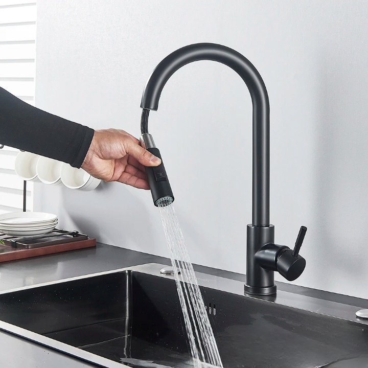 Kitchen Water Faucet with Touch Activation Pull-Down Sprayer and Single Lever Handle - Image 5