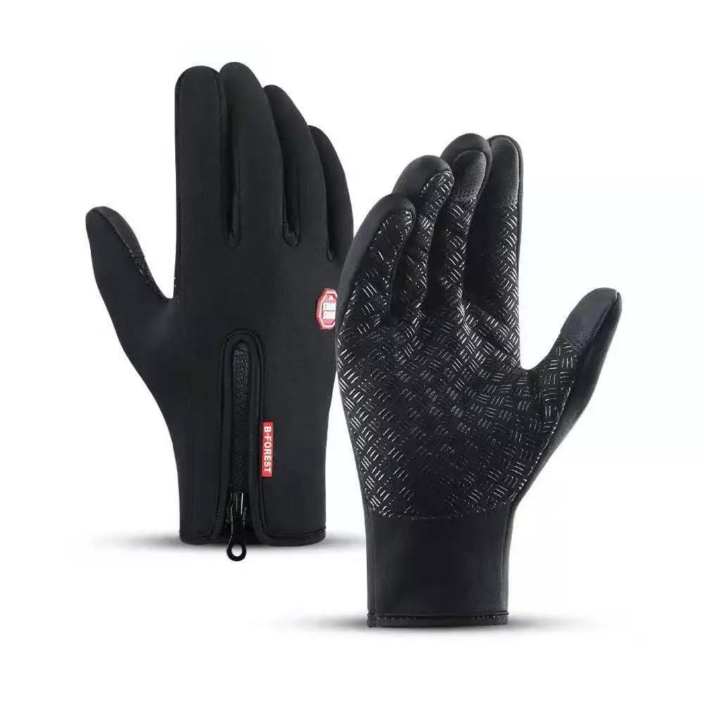 Ladies Winter Gloves Waterproof Touchscreen with Zipper Wrist and Non-Slip Grip - Image 1