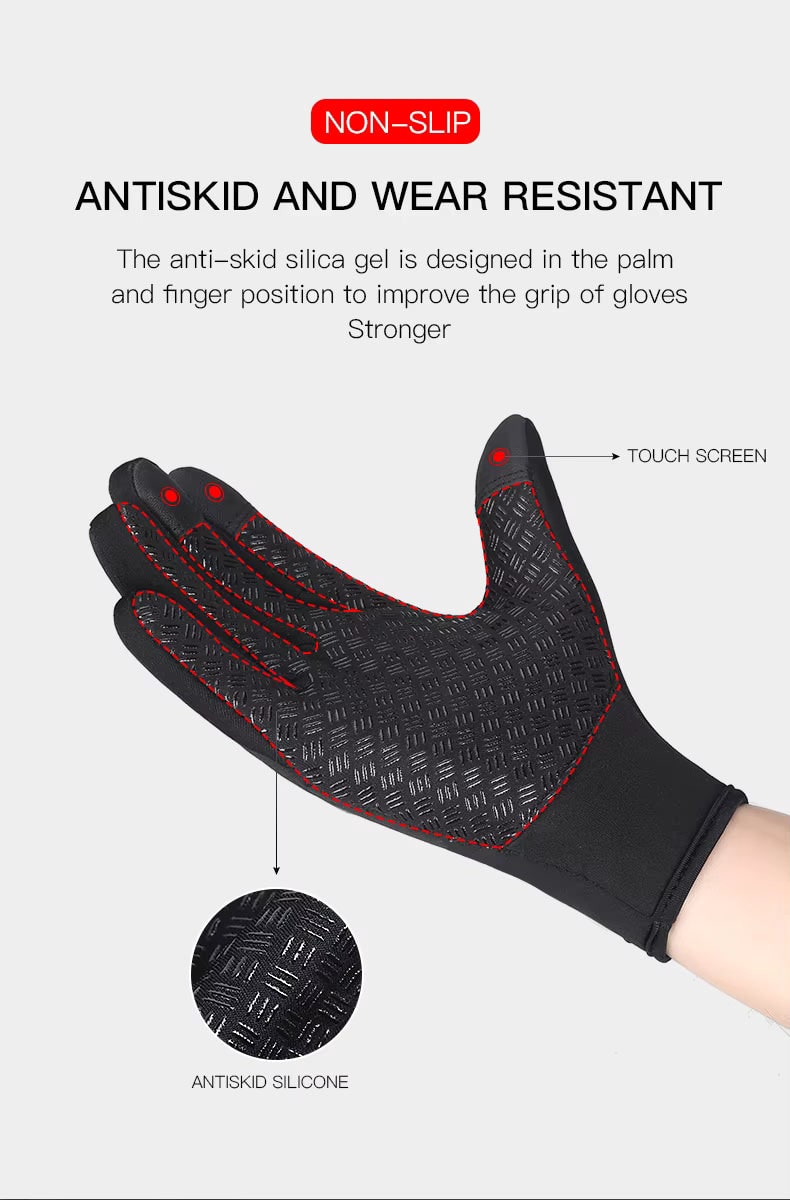 Ladies Winter Gloves Waterproof Touchscreen with Zipper Wrist and Non-Slip Grip - Image 12