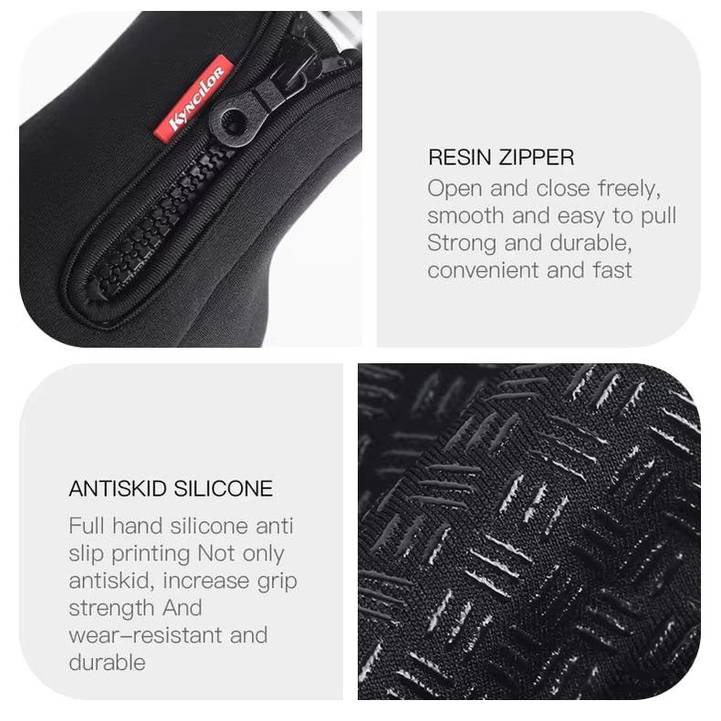Ladies Winter Gloves Waterproof Touchscreen with Zipper Wrist and Non-Slip Grip - Image 15