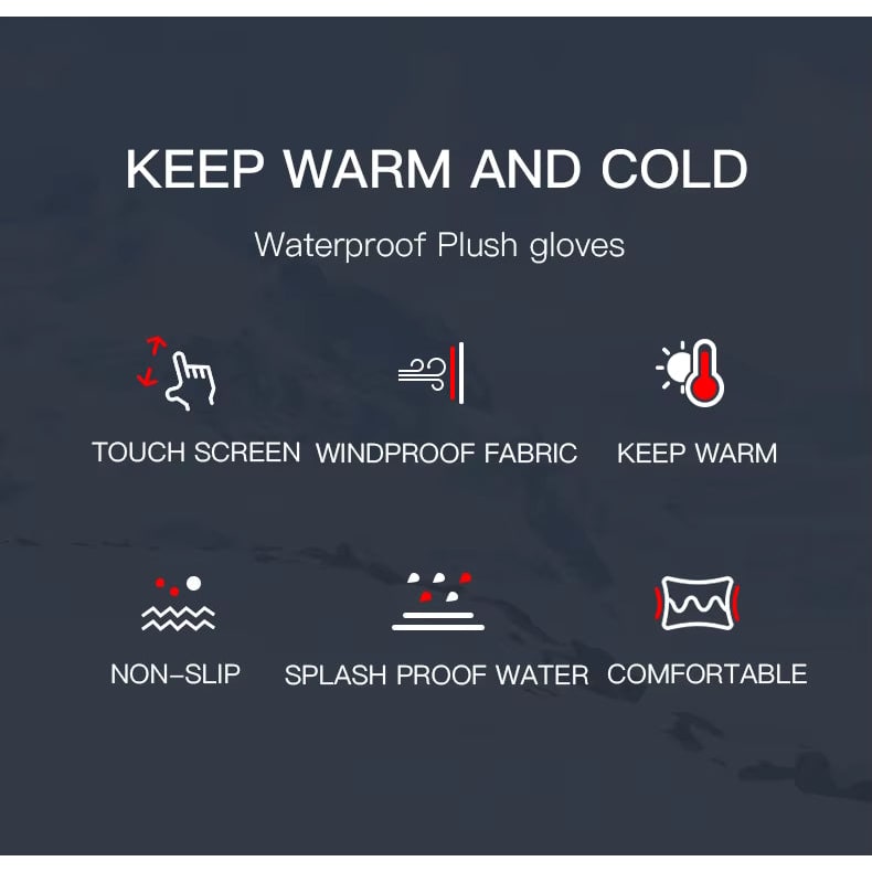 Ladies Winter Gloves Waterproof Touchscreen with Zipper Wrist and Non-Slip Grip - Image 8