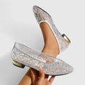 Laura | Sandali Donna Pizzo Tacco Basso Argento