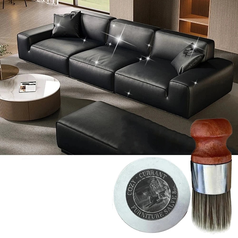 Leather Treatment for Furniture with Conditioner Cleaner and Wooden Application Brush - Image 2