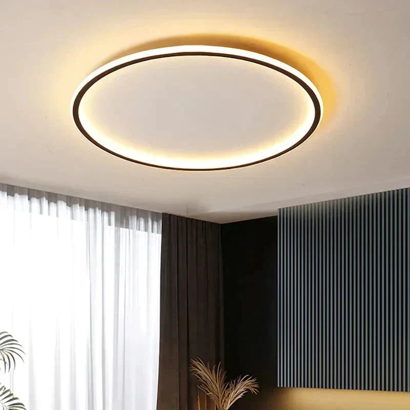 LED Ceiling Light Fixture Flush Mount with Round Minimalist Design and Low Profile Silhouette - Image 1