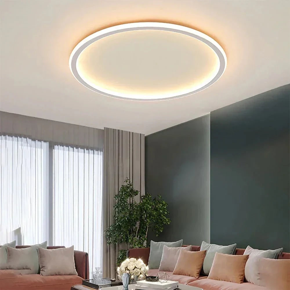 LED Ceiling Light Fixture Flush Mount with Round Minimalist Design and Low Profile Silhouette - Image 2