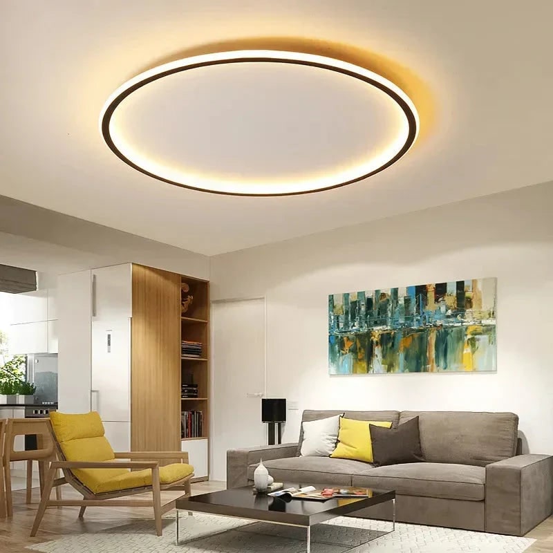 LED Ceiling Light Fixture Flush Mount with Round Minimalist Design and Low Profile Silhouette - Image 5