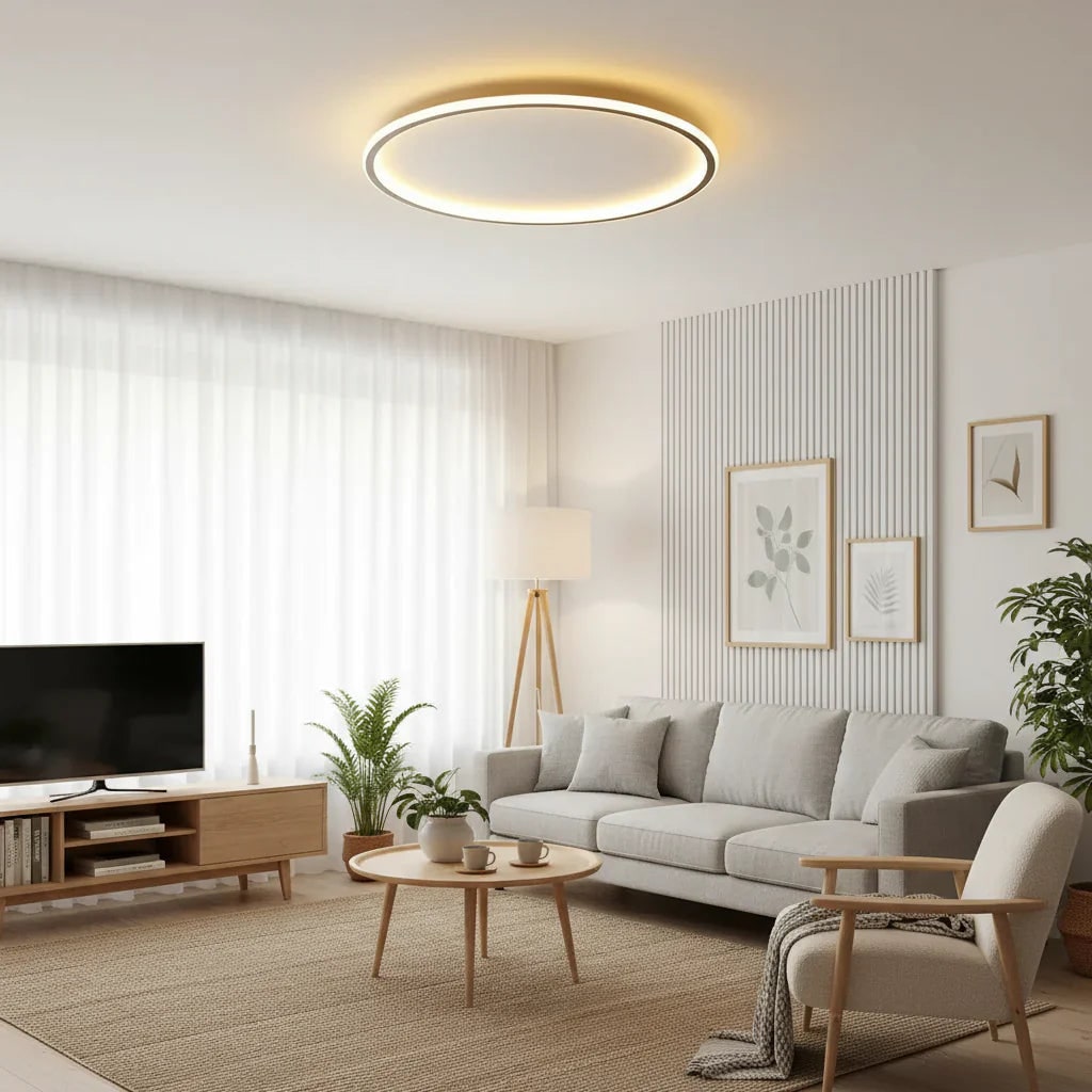 LED Ceiling Light Fixture Flush Mount with Round Minimalist Design and Low Profile Silhouette - Image 7