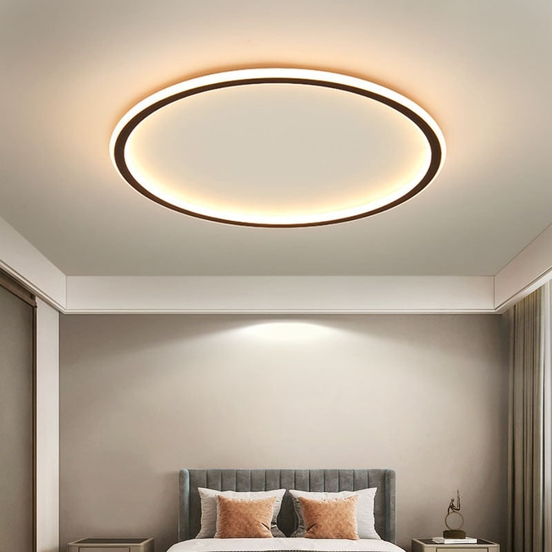 LED Ceiling Light Fixture with Modern Circular Ring Design and Flush Mount - Image 1