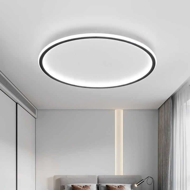 LED Ceiling Light Fixture with Modern Circular Ring Design and Flush Mount - Image 8