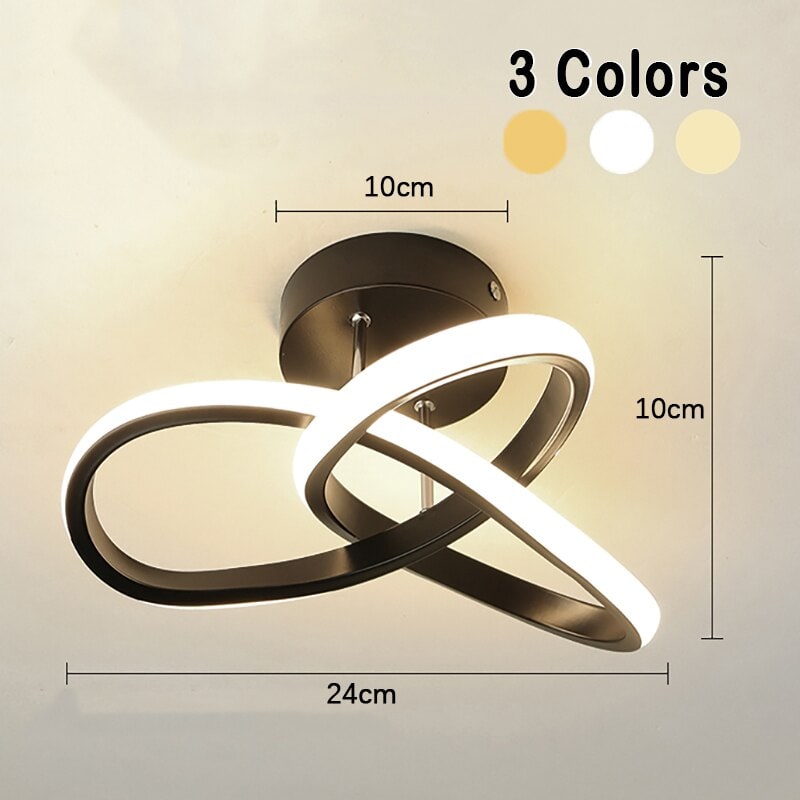 LED Ceiling Light Fixture with Modern Interlocking Rings Flush Mount Design - Image 11