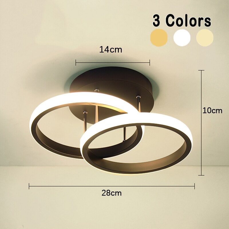 LED Ceiling Light Fixture with Modern Interlocking Rings Flush Mount Design - Image 12