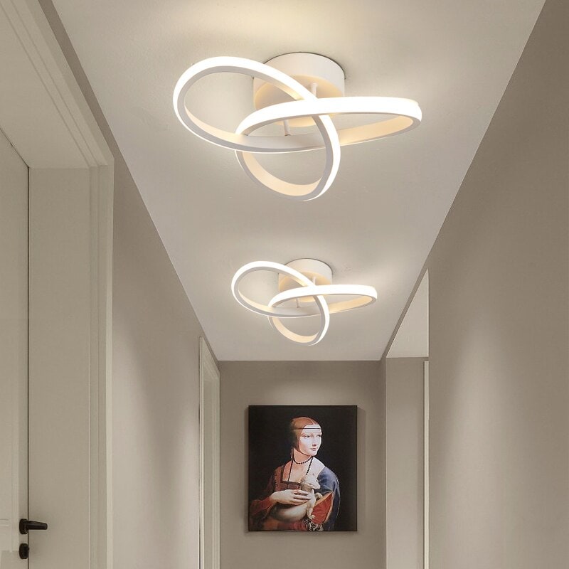LED Ceiling Light Fixture with Modern Interlocking Rings Flush Mount Design - Image 3
