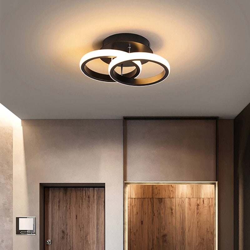 LED Ceiling Light Fixture with Modern Interlocking Rings Flush Mount Design - Image 5