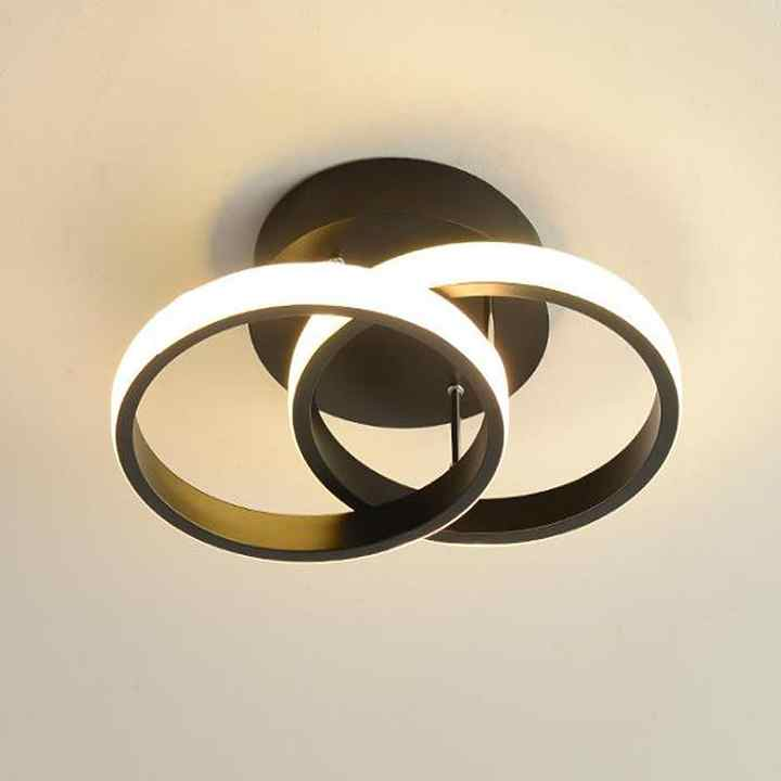 LED Ceiling Light Fixture with Modern Interlocking Rings Flush Mount Design - Image 9
