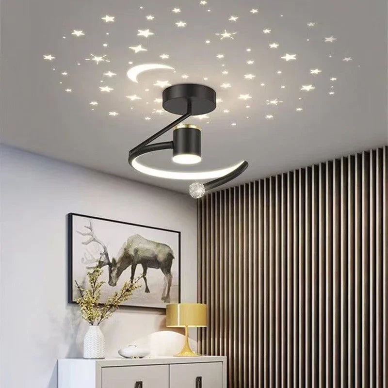 LED Ceiling Light with Starry Sky Projection and Semi Flush Mount Design - Image 2