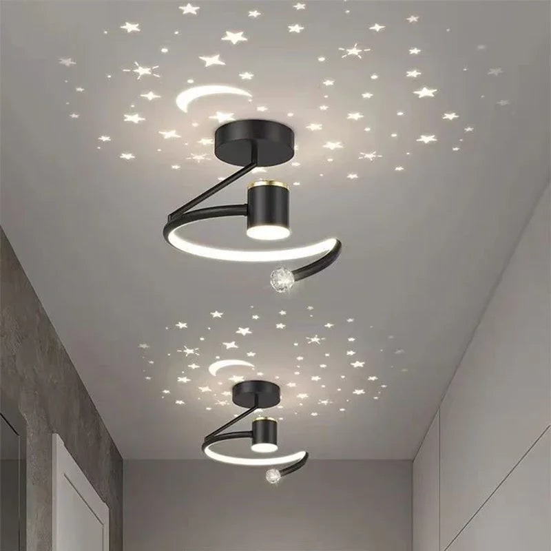 LED Ceiling Light with Starry Sky Projection and Semi Flush Mount Design - Image 4