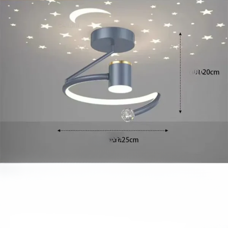 LED Ceiling Light with Starry Sky Projection and Semi Flush Mount Design - Image 8