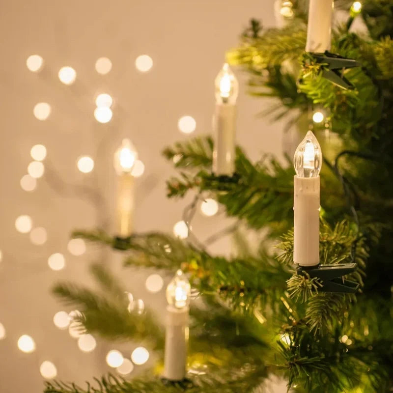 LED Christmas Lights Clip-On Tree Candles with Warm White Flicker and Battery Operation - Image 2