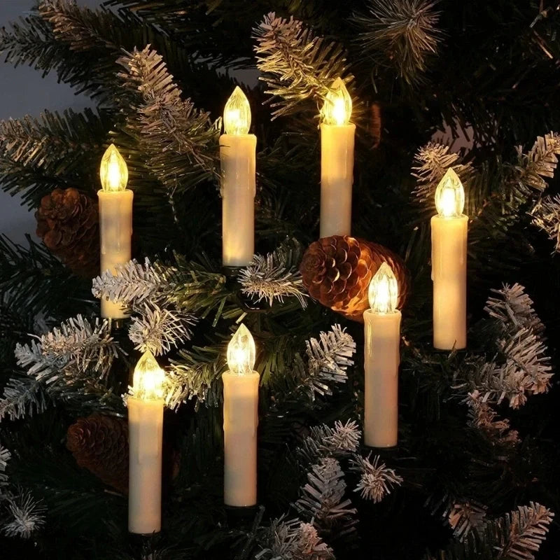 LED Christmas Lights Clip-On Tree Candles with Warm White Flicker and Battery Operation - Image 5