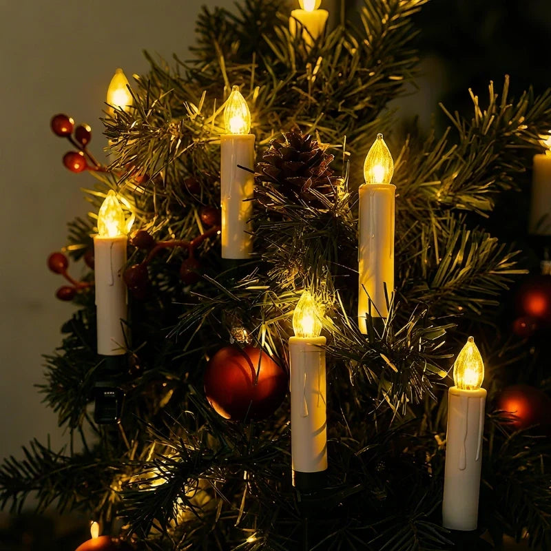 LED Christmas Lights Clip-On Tree Candles with Warm White Flicker and Battery Operation - Image 6