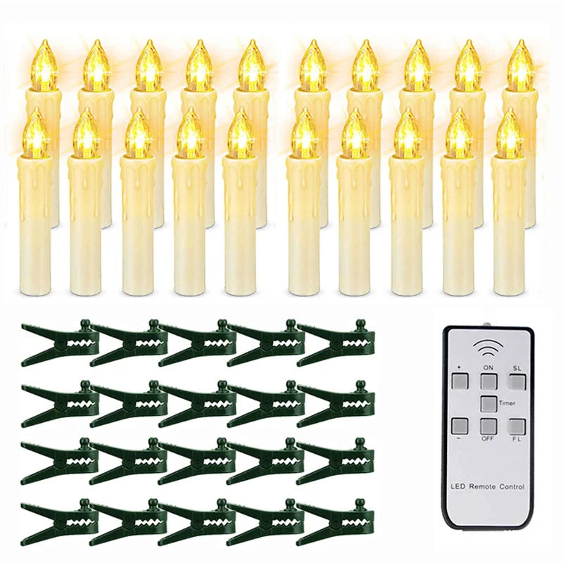 LED Christmas Lights Clip-On Tree Candles with Warm White Flicker and Battery Operation - Image 7