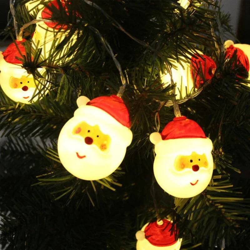 LED Christmas Lights String with 20 Santa Shaped Heads Battery Operated 3 Meter - Image 3
