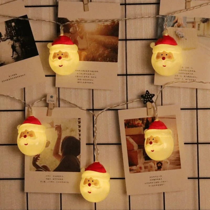 LED Christmas Lights String with 20 Santa Shaped Heads Battery Operated 3 Meter - Image 4