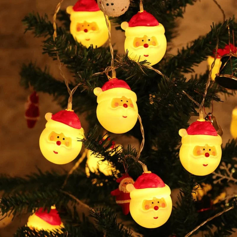 LED Christmas Lights String with 20 Santa Shaped Heads Battery Operated 3 Meter - Image 8