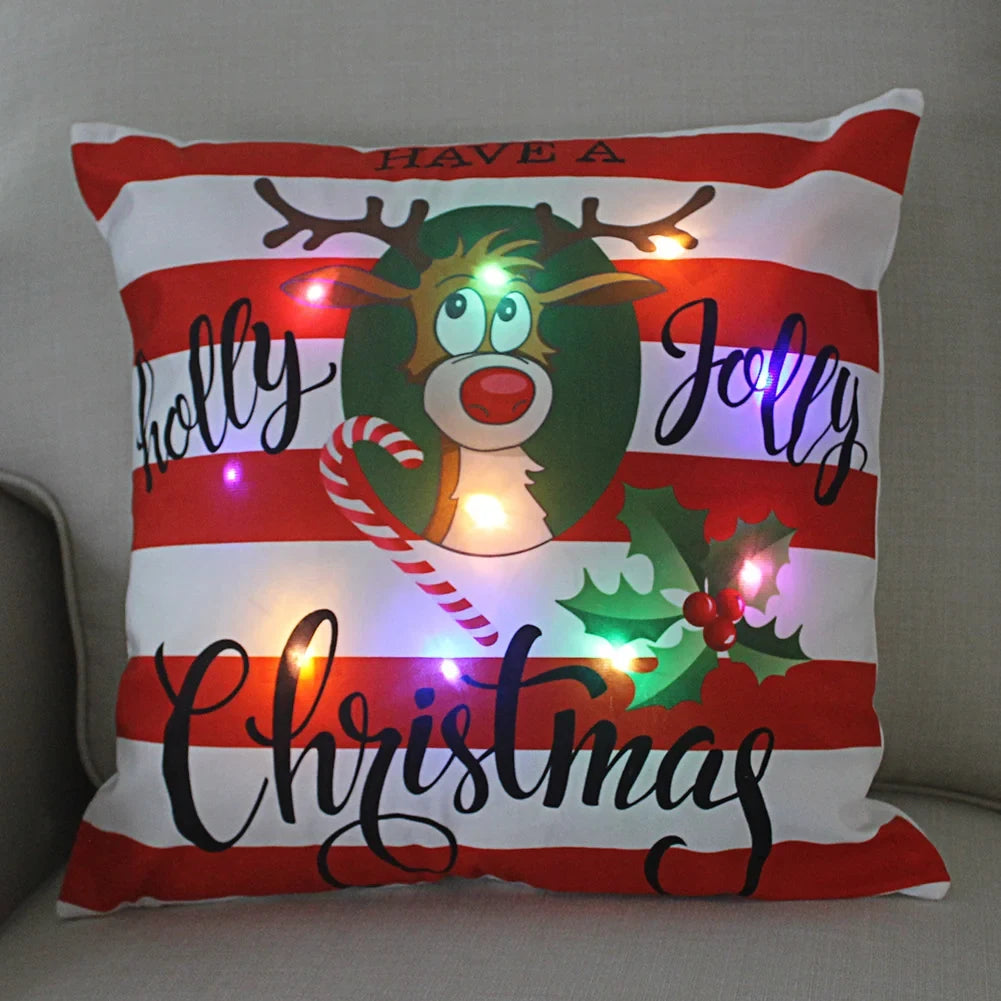 LED Christmas Pillow Cover with Luminous Holiday Patterns and Soft Fabric for Festive Home Décor - Image 13