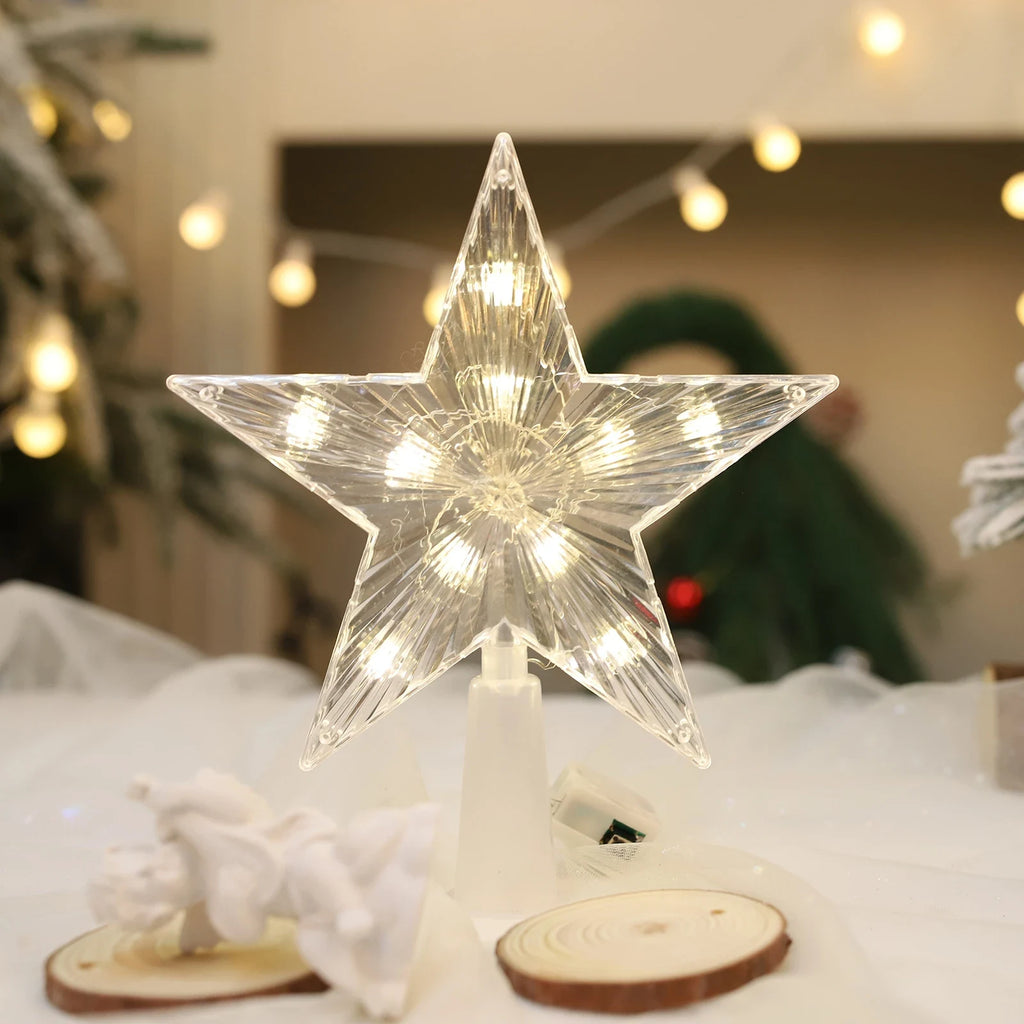 LED Christmas Tree Topper Star with Warm White Lights and Battery Operation - Image 5