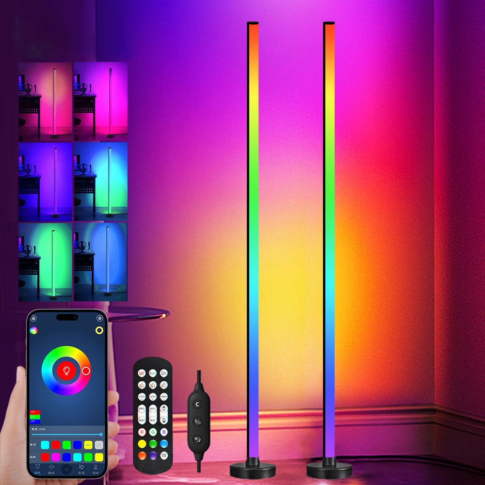 LED Floor Lamp with Color Changing and Remote Control Rgb Music Sync App Controlled Mood Lighting - Image 1
