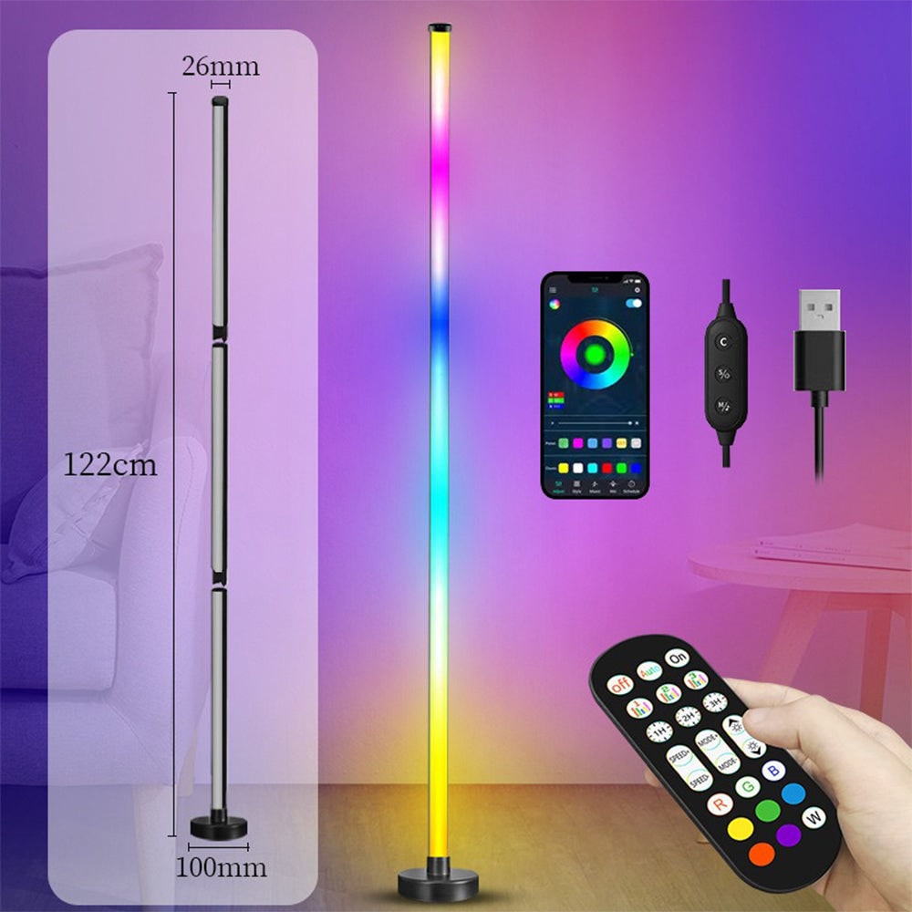 LED Floor Lamp with Color Changing and Remote Control Rgb Music Sync App Controlled Mood Lighting - Image 5