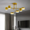 LED Flush Ceiling Lights Semi Contemporary 6-Light with Geometric Arms - Image 2